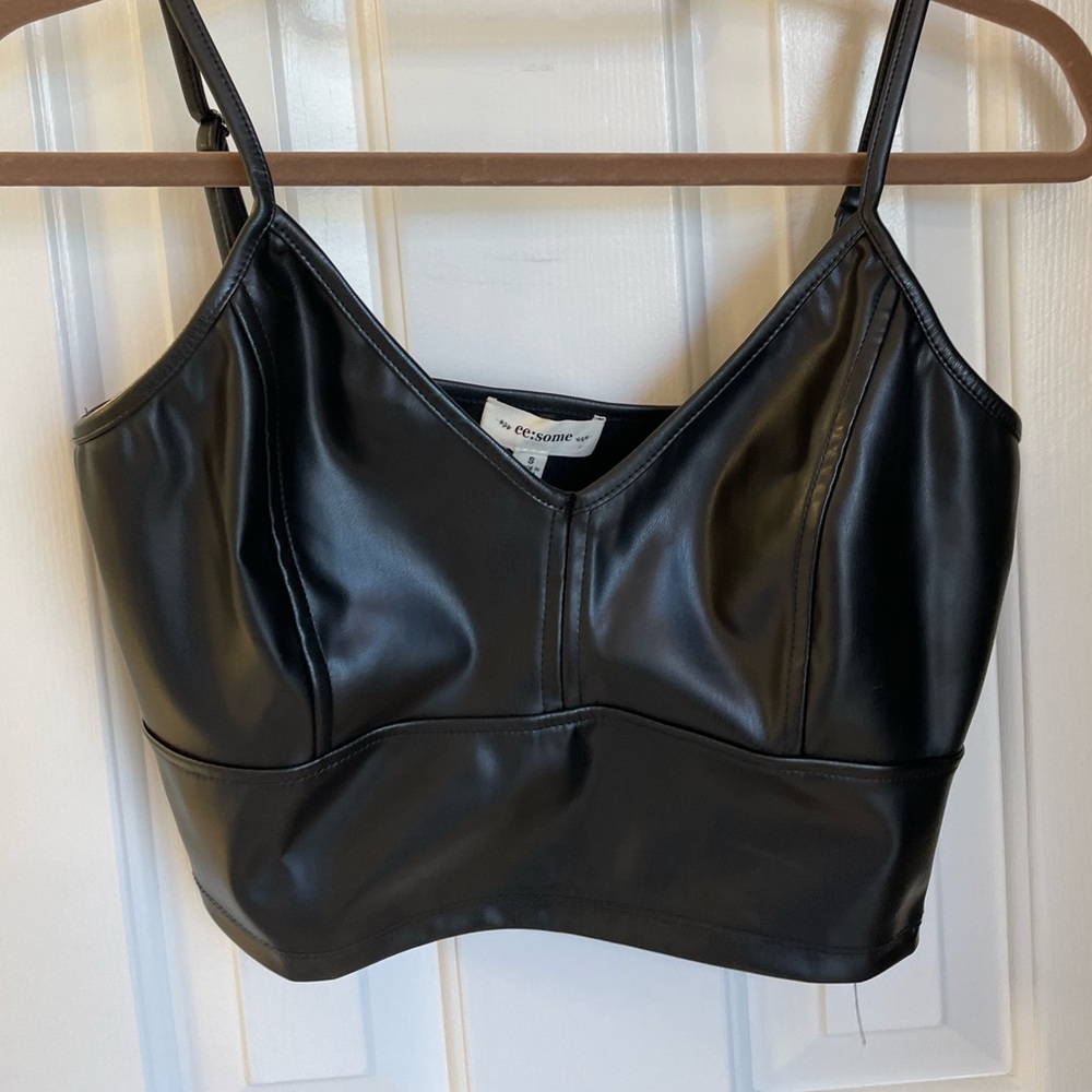 Leather crop top